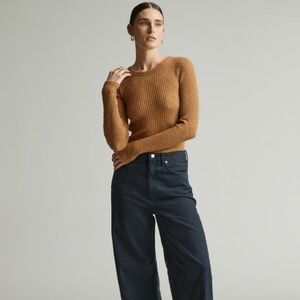 Everlane The Rib-Knit Crew Sweater in Cappuccino